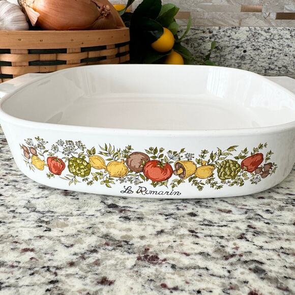 Casserole Dish Spice of life, Le Romarin, Corning Ware, A-10-B, U.S.A. Vintage - Picture 1 of 5